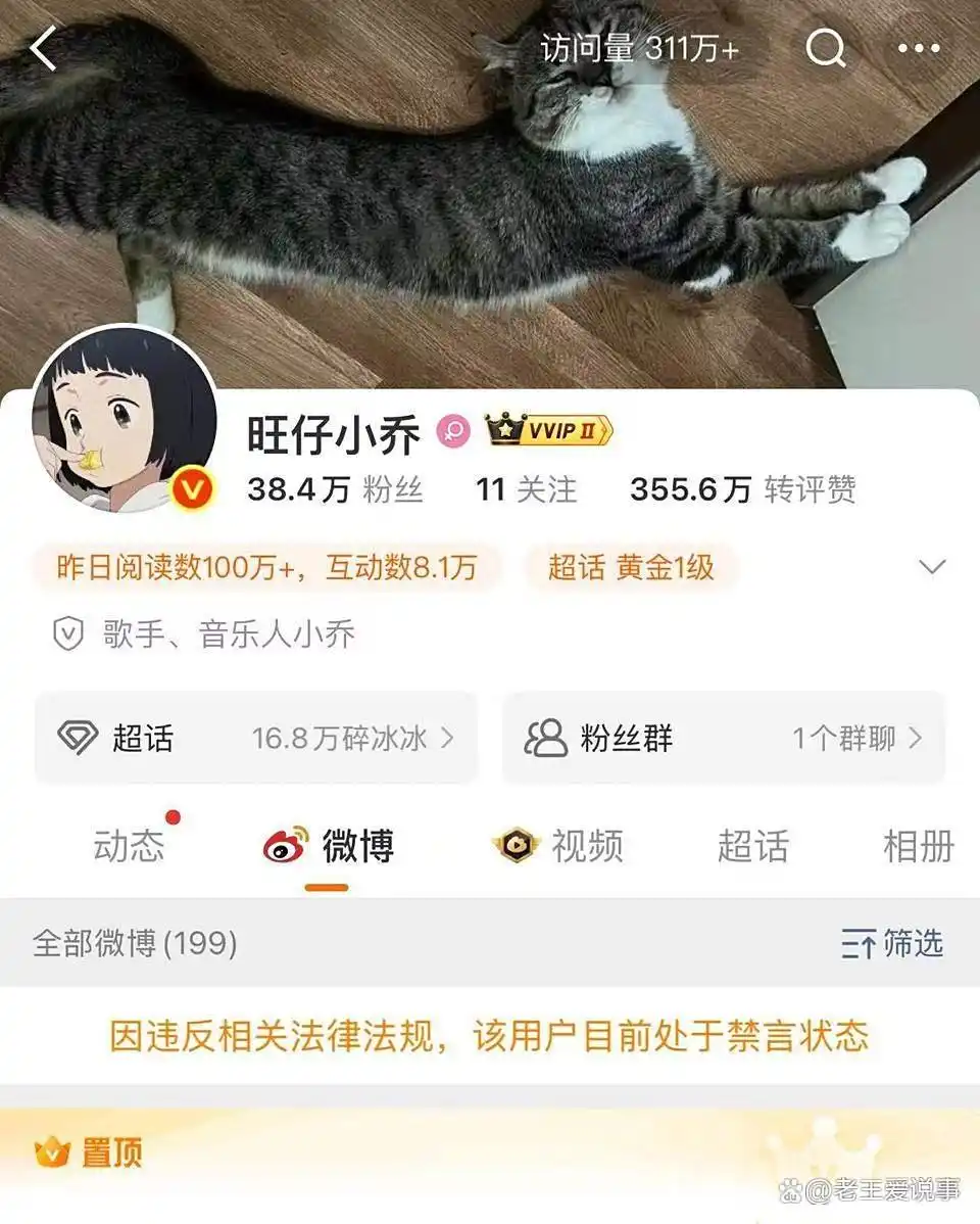 旺仔小乔翻唱争议_网红塌房原因_被扒黑料的网红,